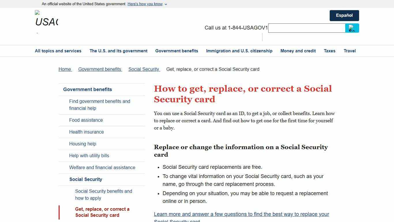 How to get, replace, or correct a Social Security card | USAGov