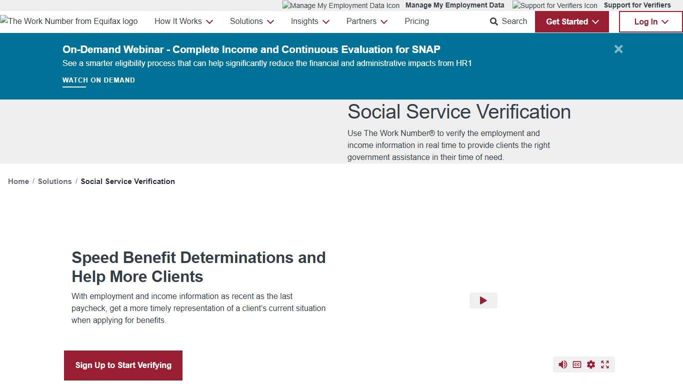Social Service Verifications | The Work Number