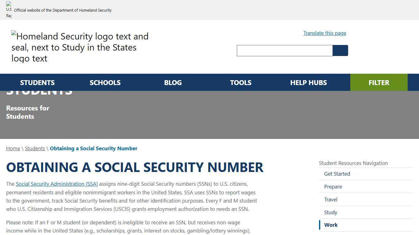 Obtaining a Social Security Number | Study in the States